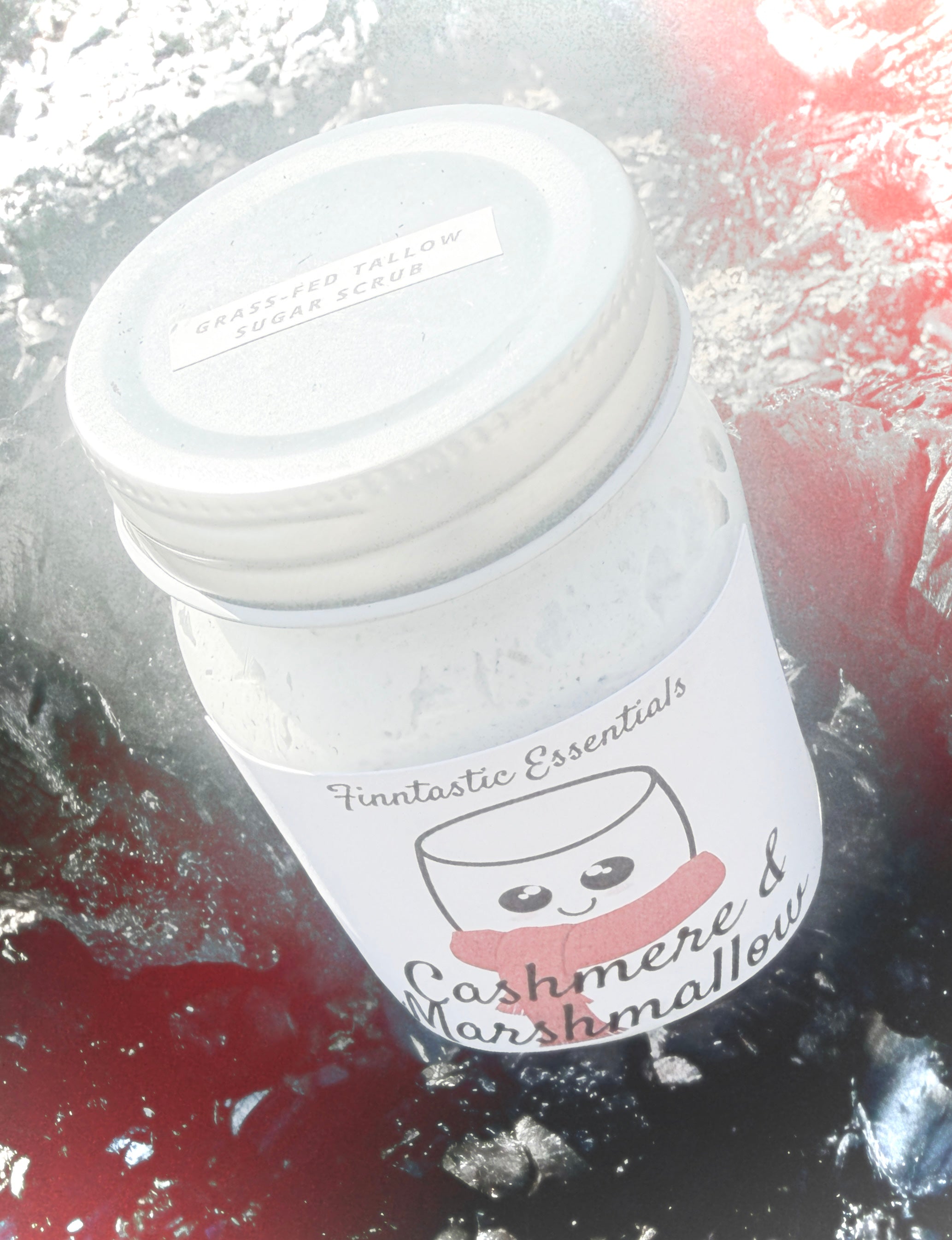 Cashmere and marshmallow sugar scrub