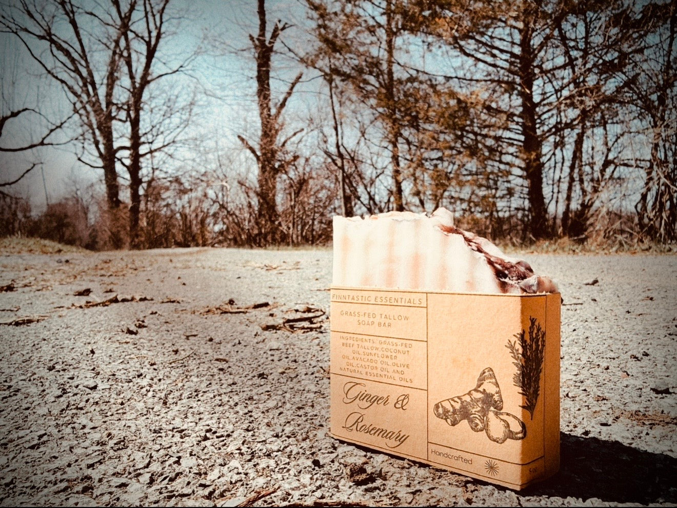 Ginger and rosemary soap bar